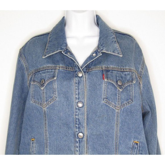 LEVI'S Women's Trucker Jean Jacket LL1310 Snaps Up Size Large - Picture 2 of 9
